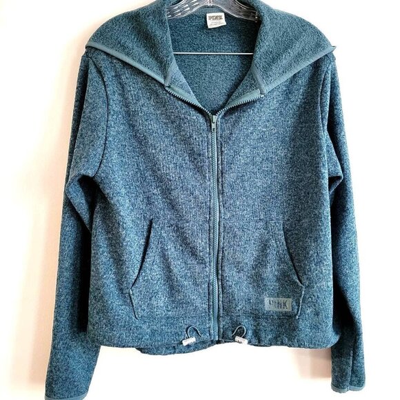 PINK VICTORIA’S SECRET Womens Full Zip Lightweight Hoodie Top Green S sz - Picture 2 of 7